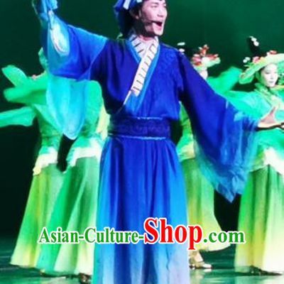 Chinese Picturesque Huizhou Opera Ancient Scholar Dong Yong Clothing Stage Performance Dance Costume for Men