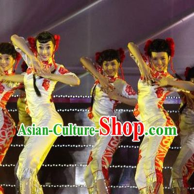 Chinese The Dream Of The Beibu Gulf Folk Dance Dress Stage Performance Costume and Headpiece for Women