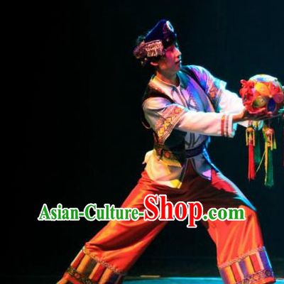 Chinese Dream Like Lijiang Zhuang Nationality Clothing Stage Performance Dance Costume for Men