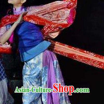 Chinese Border Town Miao Nationality Boat Girl Cui Cui Dance Dress Stage Performance Costume and Headpiece for Women