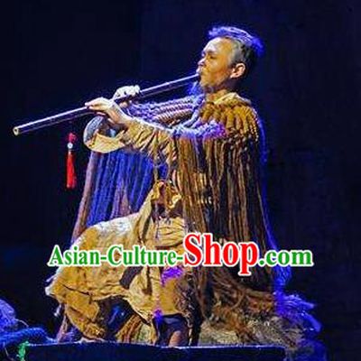 Chinese Border Town Miao Nationality Boatman Clothing Stage Performance Dance Costume for Men