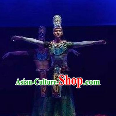 Chinese The Ancient Dunhuang Music Theatre Bodhisattva Clothing Stage Performance Dance Costume for Men
