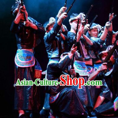 Chinese Wind Of Colorful Guizhou Miao Nationality Dance Clothing Stage Performance Dance Costume for Men
