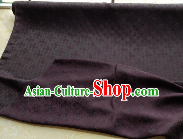 Traditional Chinese Classical Pattern Deep Purple Gambiered Guangdong Gauze Silk Fabric Ancient Hanfu Dress Silk Cloth