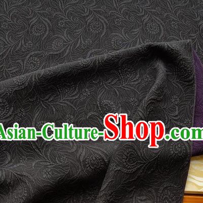 Traditional Chinese Classical Pattern Purple Gambiered Guangdong Gauze Silk Fabric Ancient Hanfu Dress Silk Cloth