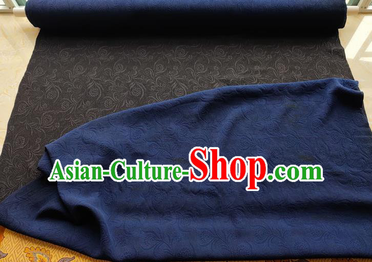 Traditional Chinese Classical Pattern Blue Gambiered Guangdong Gauze Silk Fabric Ancient Hanfu Dress Silk Cloth Traditional Chinese Classical Pattern Blue Gambiered Guangdong Gauze Silk Fabric Ancient Hanfu Dress Silk Cloth