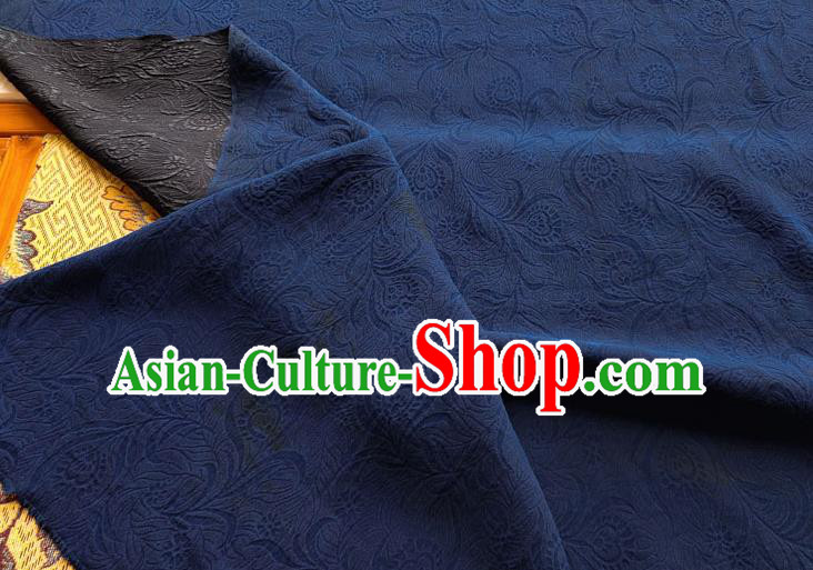 Traditional Chinese Classical Pattern Blue Gambiered Guangdong Gauze Silk Fabric Ancient Hanfu Dress Silk Cloth Traditional Chinese Classical Pattern Blue Gambiered Guangdong Gauze Silk Fabric Ancient Hanfu Dress Silk Cloth