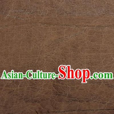 Traditional Chinese Classical Crack Pattern Brownness Gambiered Guangdong Gauze Silk Fabric Ancient Hanfu Dress Silk Cloth