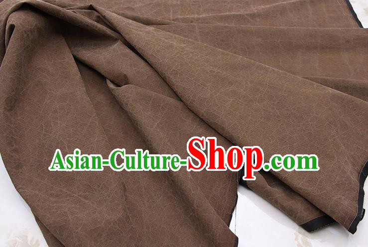 Traditional Chinese Classical Crack Pattern Brownness Gambiered Guangdong Gauze Silk Fabric Ancient Hanfu Dress Silk Cloth Traditional Chinese Classical Crack Pattern Brownness Gambiered Guangdong Gauze Silk Fabric Ancient Hanfu Dress Silk Cloth