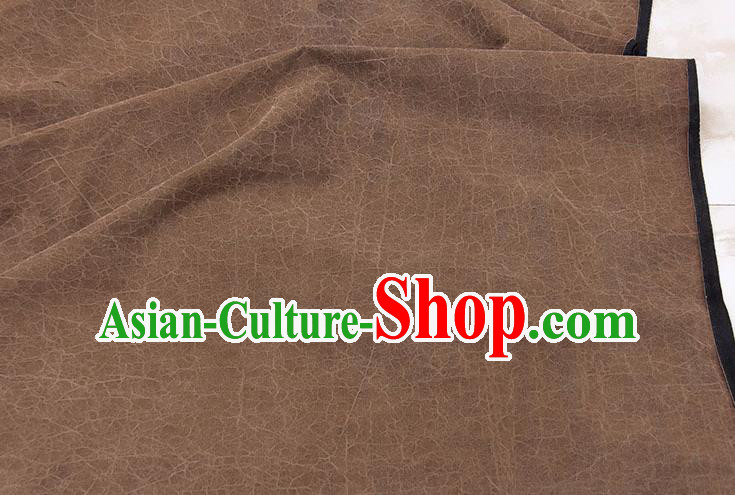 Traditional Chinese Classical Crack Pattern Brownness Gambiered Guangdong Gauze Silk Fabric Ancient Hanfu Dress Silk Cloth Traditional Chinese Classical Crack Pattern Brownness Gambiered Guangdong Gauze Silk Fabric Ancient Hanfu Dress Silk Cloth