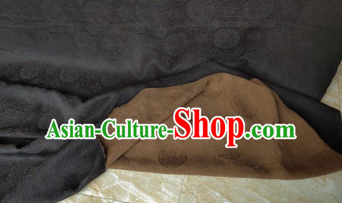 Traditional Chinese Classical Longevity Pattern Black Gambiered Guangdong Gauze Silk Fabric Ancient Hanfu Dress Silk Cloth