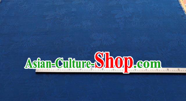 Traditional Chinese Classical Pattern Royalblue Gambiered Guangdong Gauze Silk Fabric Ancient Hanfu Dress Silk Cloth