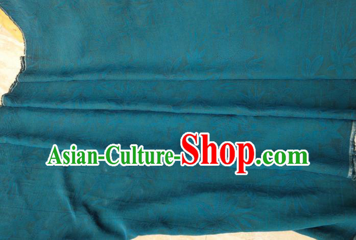 Traditional Chinese Classical Pattern Peacock Blue Gambiered Guangdong Gauze Silk Fabric Ancient Hanfu Dress Silk Cloth