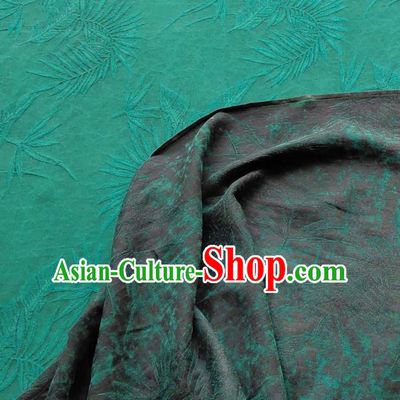 Traditional Chinese Classical Grass Pattern Green Gambiered Guangdong Gauze Silk Fabric Ancient Hanfu Dress Silk Cloth