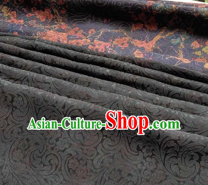 Traditional Chinese Classical Plum Pattern Purple Gambiered Guangdong Gauze Silk Fabric Ancient Hanfu Dress Silk Cloth Traditional Chinese Classical Plum Pattern Purple Gambiered Guangdong Gauze Silk Fabric Ancient Hanfu Dress Silk Cloth