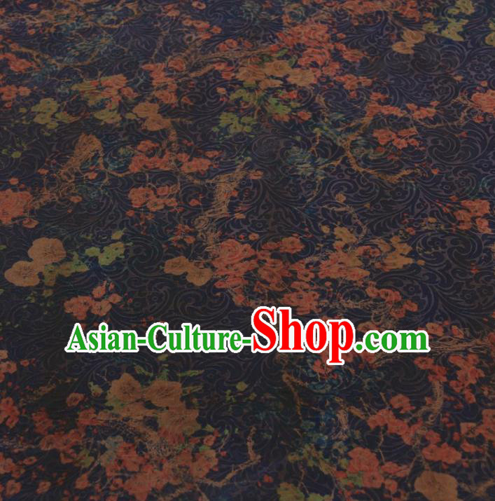 Traditional Chinese Classical Plum Pattern Purple Gambiered Guangdong Gauze Silk Fabric Ancient Hanfu Dress Silk Cloth Traditional Chinese Classical Plum Pattern Purple Gambiered Guangdong Gauze Silk Fabric Ancient Hanfu Dress Silk Cloth