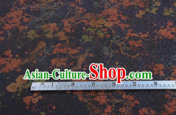 Traditional Chinese Classical Plum Pattern Purple Gambiered Guangdong Gauze Silk Fabric Ancient Hanfu Dress Silk Cloth Traditional Chinese Classical Plum Pattern Purple Gambiered Guangdong Gauze Silk Fabric Ancient Hanfu Dress Silk Cloth