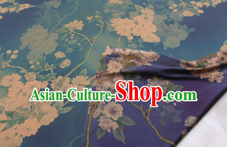 Traditional Chinese Classical Pear Flowers Pattern Purple Gambiered Guangdong Gauze Silk Fabric Ancient Hanfu Dress Silk Cloth Traditional Chinese Classical Pear Flowers Pattern Purple Gambiered Guangdong Gauze Silk Fabric Ancient Hanfu Dress Silk Cloth