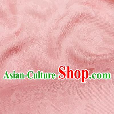 Traditional Chinese Classical Plum Blossom Pattern Pink Silk Fabric Ancient Hanfu Dress Brocade Cloth