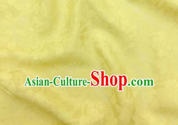 Traditional Chinese Classical Plum Blossom Pattern Yellow Silk Fabric Ancient Hanfu Dress Brocade Cloth Traditional Chinese Classical Plum Blossom Pattern Yellow Silk Fabric Ancient Hanfu Dress Brocade Cloth
