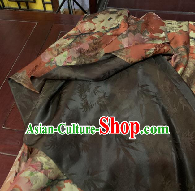 Chinese Classical Flowers Pattern Rust Red Silk Fabric Traditional Ancient Hanfu Dress Brocade Cloth Chinese Classical Flowers Pattern Rust Red Silk Fabric Traditional Ancient Hanfu Dress Brocade Cloth