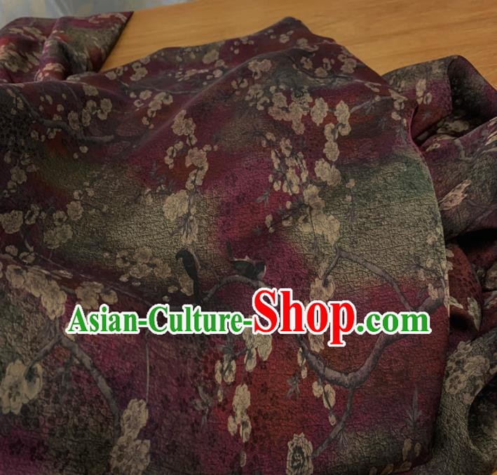 Chinese Classical Plum Pattern Purple Silk Fabric Traditional Ancient Hanfu Dress Brocade Cloth Chinese Classical Plum Pattern Purple Silk Fabric Traditional Ancient Hanfu Dress Brocade Cloth