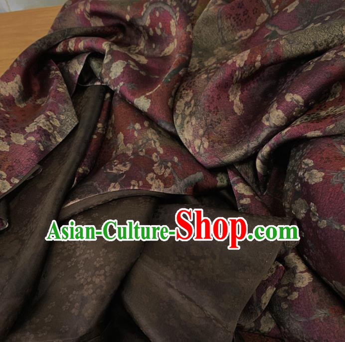 Chinese Classical Plum Pattern Purple Silk Fabric Traditional Ancient Hanfu Dress Brocade Cloth Chinese Classical Plum Pattern Purple Silk Fabric Traditional Ancient Hanfu Dress Brocade Cloth