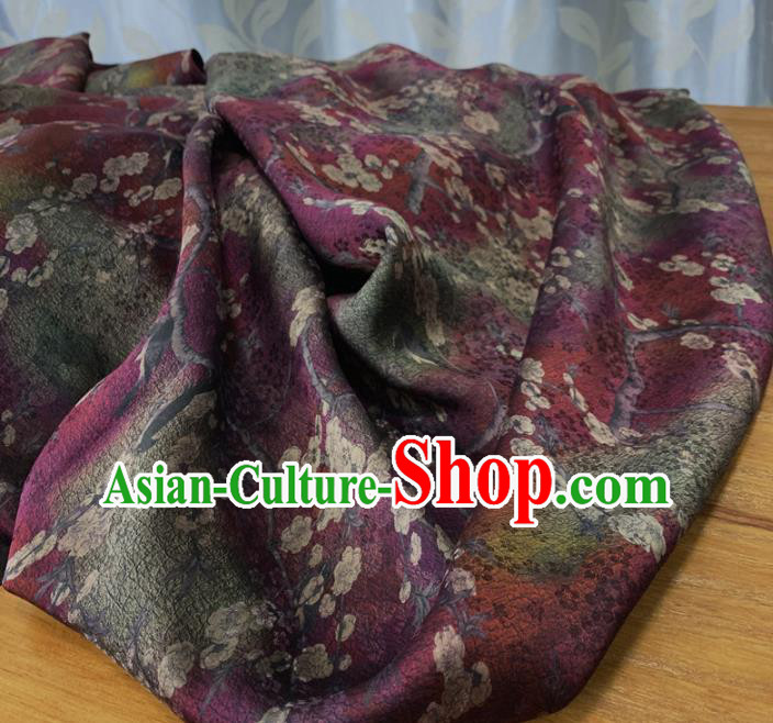 Chinese Classical Plum Pattern Purple Silk Fabric Traditional Ancient Hanfu Dress Brocade Cloth Chinese Classical Plum Pattern Purple Silk Fabric Traditional Ancient Hanfu Dress Brocade Cloth