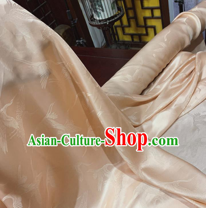Chinese Classical Cranes Pattern Pink Silk Fabric Traditional Ancient Hanfu Dress Brocade Cloth Chinese Classical Cranes Pattern Pink Silk Fabric Traditional Ancient Hanfu Dress Brocade Cloth
