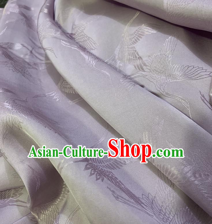 Chinese Classical Cranes Pattern Lilac Silk Fabric Traditional Ancient Hanfu Dress Brocade Cloth Chinese Classical Cranes Pattern Lilac Silk Fabric Traditional Ancient Hanfu Dress Brocade Cloth