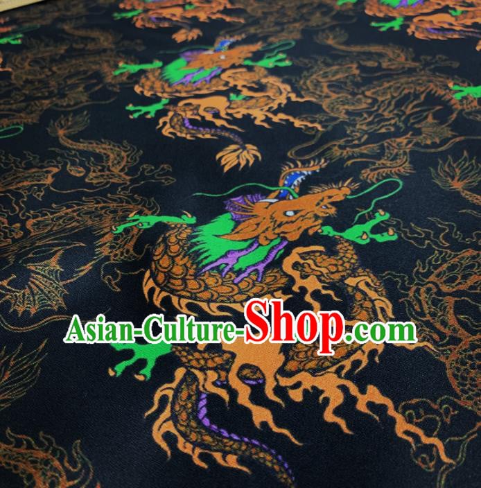 Chinese Classical Cloud Dragon Pattern Black Silk Fabric Traditional Ancient Hanfu Dress Brocade Cloth Chinese Classical Cloud Dragon Pattern Black Silk Fabric Traditional Ancient Hanfu Dress Brocade Cloth