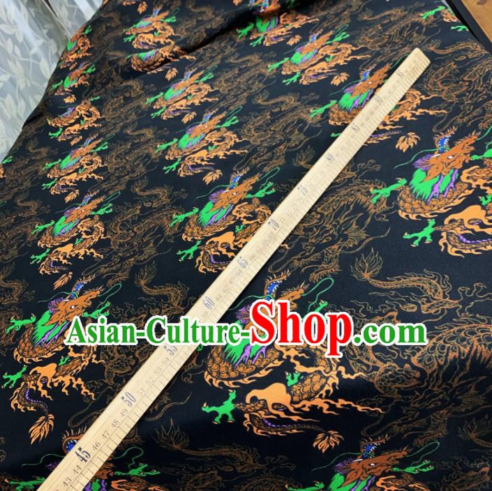 Chinese Classical Cloud Dragon Pattern Black Silk Fabric Traditional Ancient Hanfu Dress Brocade Cloth Chinese Classical Cloud Dragon Pattern Black Silk Fabric Traditional Ancient Hanfu Dress Brocade Cloth