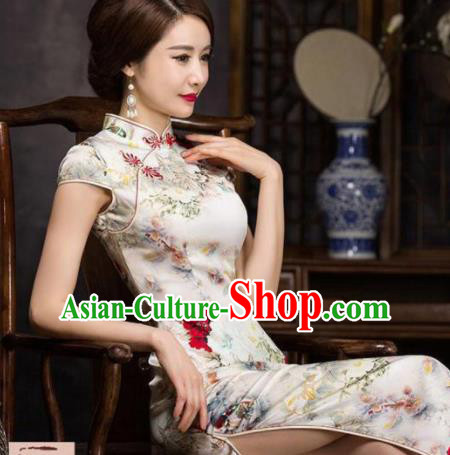Traditional Chinese Classical Peony Pattern White Silk Fabric Ancient Hanfu Dress Brocade Cloth Traditional Chinese Classical Peony Pattern White Silk Fabric Ancient Hanfu Dress Brocade Cloth
