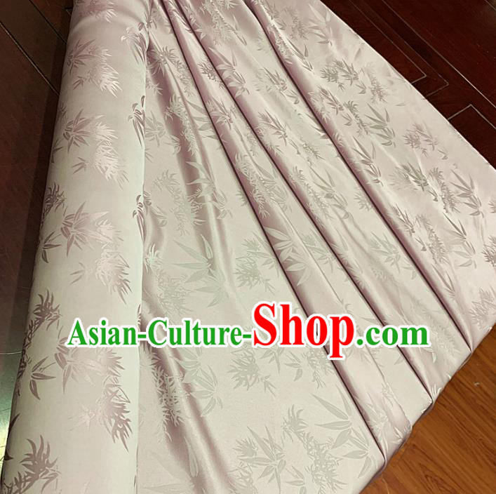 Chinese Classical Bamboo Pattern Light Purple Silk Fabric Traditional Ancient Hanfu Dress Brocade Cloth Chinese Classical Bamboo Pattern Light Purple Silk Fabric Traditional Ancient Hanfu Dress Brocade Cloth
