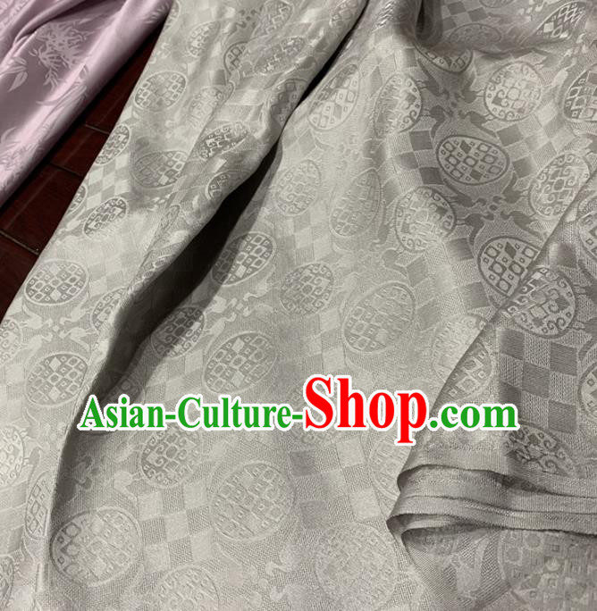 Chinese Classical Pattern Light Grey Silk Fabric Traditional Ancient Hanfu Dress Brocade Cloth Chinese Classical Pattern Light Grey Silk Fabric Traditional Ancient Hanfu Dress Brocade Cloth