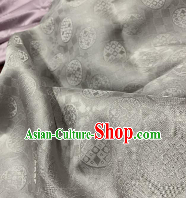 Chinese Classical Pattern Light Grey Silk Fabric Traditional Ancient Hanfu Dress Brocade Cloth Chinese Classical Pattern Light Grey Silk Fabric Traditional Ancient Hanfu Dress Brocade Cloth