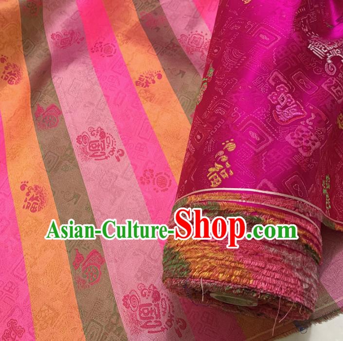 Chinese Classical Pattern Rosy Silk Fabric Traditional Ancient Hanfu Dress Brocade Cloth Chinese Classical Pattern Rosy Silk Fabric Traditional Ancient Hanfu Dress Brocade Cloth