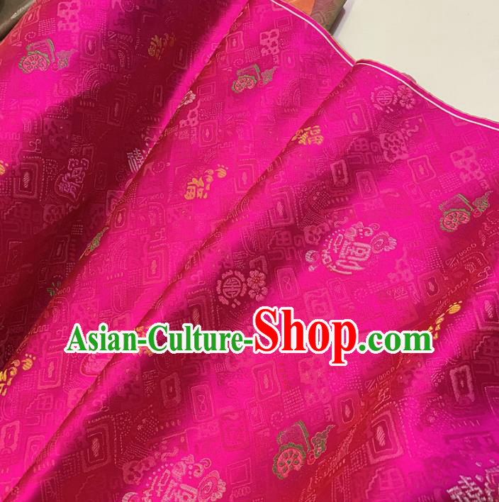Chinese Classical Pattern Rosy Silk Fabric Traditional Ancient Hanfu Dress Brocade Cloth Chinese Classical Pattern Rosy Silk Fabric Traditional Ancient Hanfu Dress Brocade Cloth