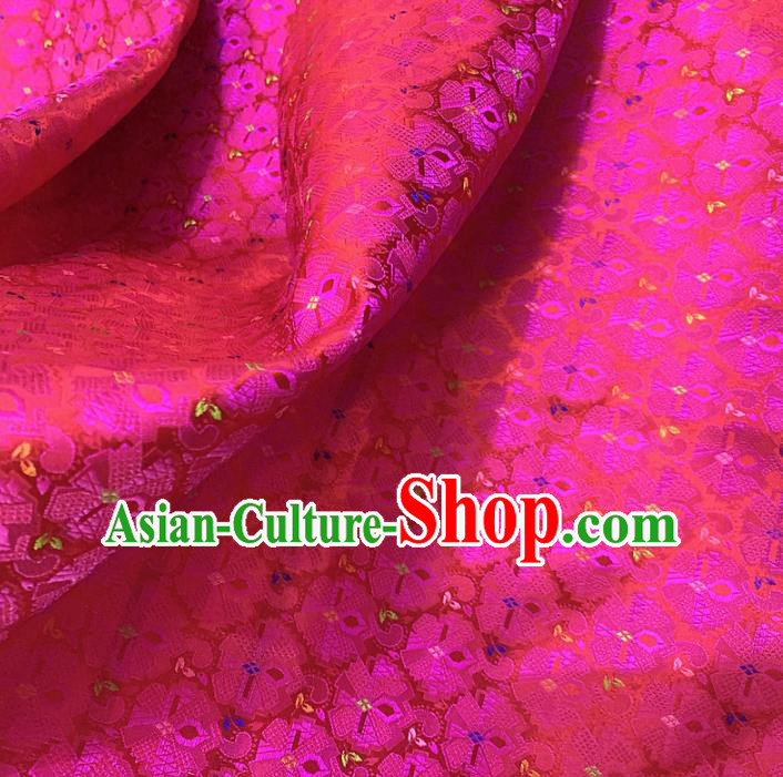 Chinese Classical Flowers Pattern Rosy Silk Fabric Traditional Ancient Hanfu Dress Brocade Cloth Chinese Classical Flowers Pattern Rosy Silk Fabric Traditional Ancient Hanfu Dress Brocade Cloth