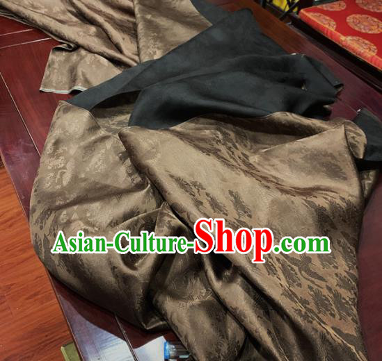Chinese Classical Cranes Pattern Bronze Silk Fabric Traditional Ancient Hanfu Dress Brocade Cloth Chinese Classical Cranes Pattern Bronze Silk Fabric Traditional Ancient Hanfu Dress Brocade Cloth