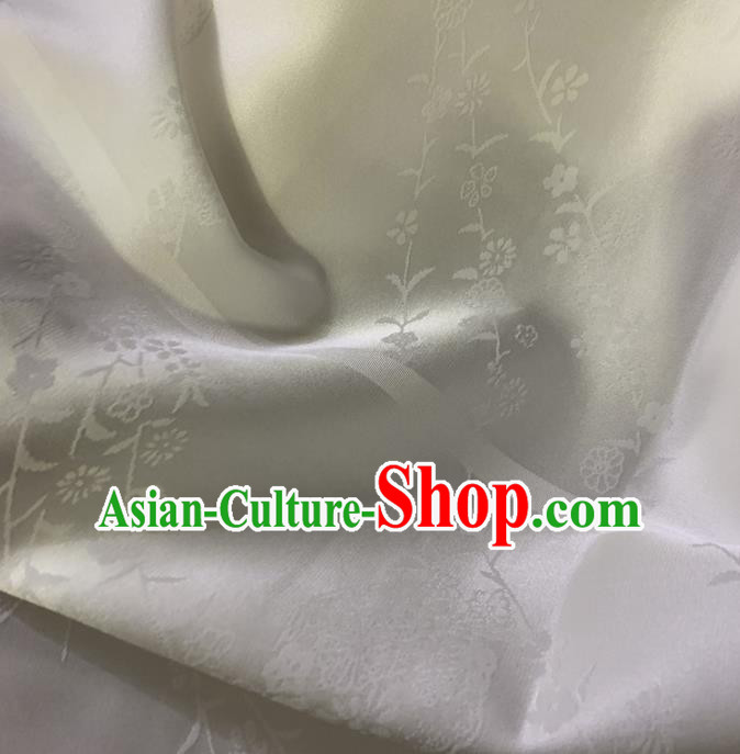 Chinese Classical Pattern White Silk Fabric Traditional Ancient Hanfu Dress Brocade Cloth Chinese Classical Pattern White Silk Fabric Traditional Ancient Hanfu Dress Brocade Cloth