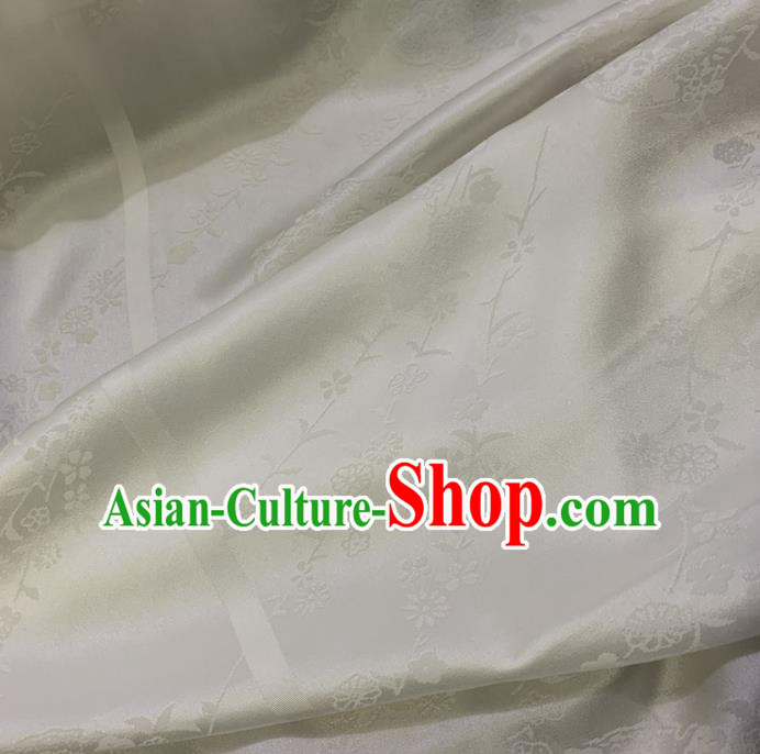 Chinese Classical Pattern White Silk Fabric Traditional Ancient Hanfu Dress Brocade Cloth Chinese Classical Pattern White Silk Fabric Traditional Ancient Hanfu Dress Brocade Cloth