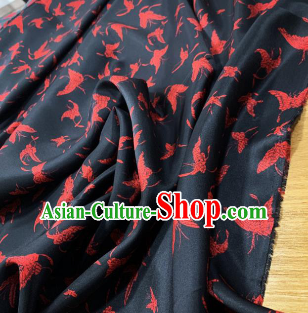 Chinese Classical Butterfly Pattern Black Silk Fabric Traditional Ancient Hanfu Dress Brocade Cloth Chinese Classical Butterfly Pattern Black Silk Fabric Traditional Ancient Hanfu Dress Brocade Cloth