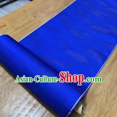 Chinese Classical Pattern Royalblue Silk Fabric Traditional Ancient Hanfu Dress Brocade Cloth