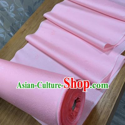 Chinese Classical Sakura Pattern Pink Silk Fabric Traditional Ancient Hanfu Dress Brocade Cloth