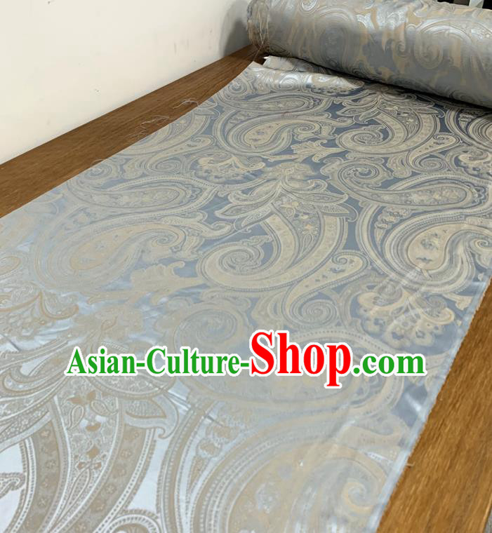 Chinese Classical Paisley Pattern Light Blue Silk Fabric Traditional Ancient Hanfu Dress Brocade Cloth Chinese Classical Paisley Pattern Light Blue Silk Fabric Traditional Ancient Hanfu Dress Brocade Cloth