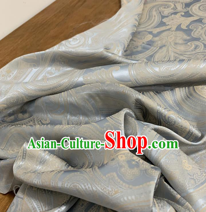 Chinese Classical Paisley Pattern Light Blue Silk Fabric Traditional Ancient Hanfu Dress Brocade Cloth Chinese Classical Paisley Pattern Light Blue Silk Fabric Traditional Ancient Hanfu Dress Brocade Cloth