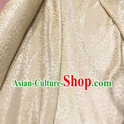Chinese Classical Pattern Yellow Silk Fabric Traditional Ancient Hanfu Dress Brocade Cloth