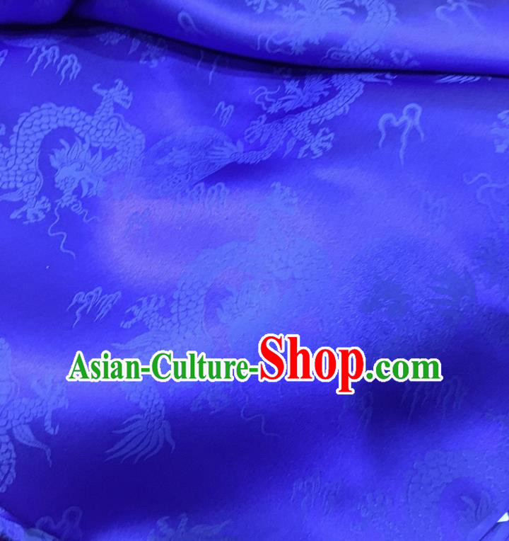 Chinese Classical Dragon Pattern Royalblue Silk Fabric Traditional Ancient Hanfu Dress Brocade Cloth Chinese Classical Dragon Pattern Royalblue Silk Fabric Traditional Ancient Hanfu Dress Brocade Cloth