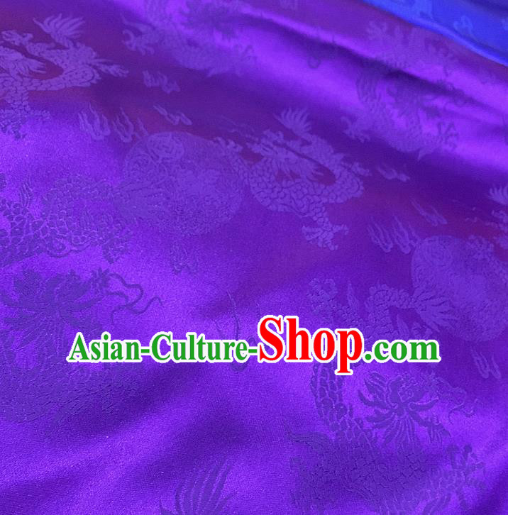 Chinese Classical Dragon Pattern Purple Silk Fabric Traditional Ancient Hanfu Dress Brocade Cloth Chinese Classical Dragon Pattern Purple Silk Fabric Traditional Ancient Hanfu Dress Brocade Cloth